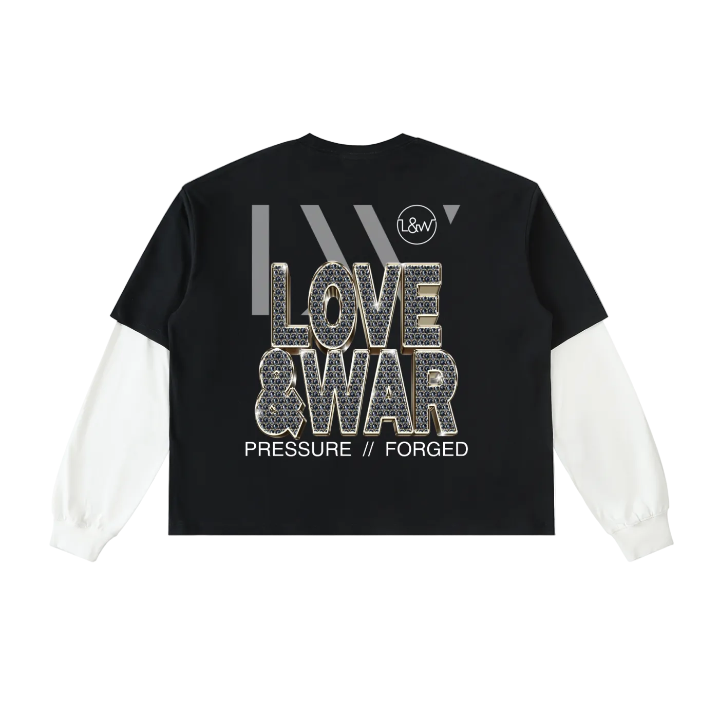 Loveandwar,pressure,forged,double,layer,tee,crop,systems,long,sleeve