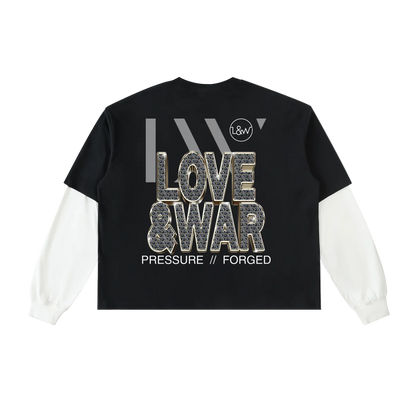 Loveandwar,pressure,forged,double,layer,tee,crop,systems,long,sleeve