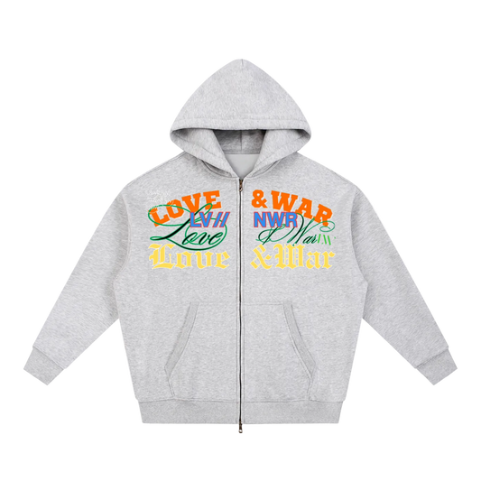 Loveandwar,hoodie,meaning,oversized,men,unisex,crop,zipper