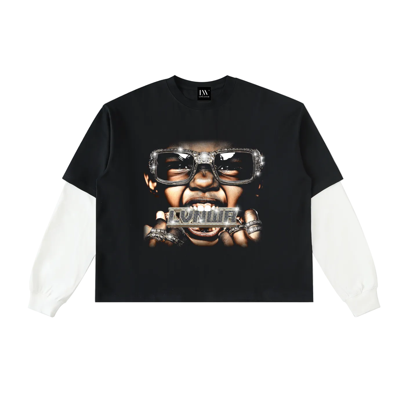 Loveandwar,pressure,forged,double,layer,tee,crop,systems,long,sleeve