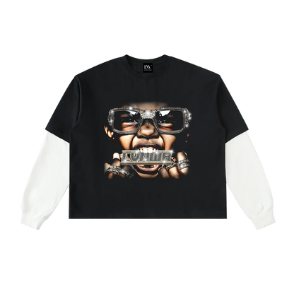 Loveandwar,pressure,forged,double,layer,tee,crop,systems,long,sleeve